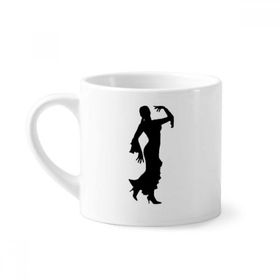 Dıythinker 170 ml Beyaz Halk Dansı Sanatı Performans Dansçı Mini Kahve Seramik Kupa