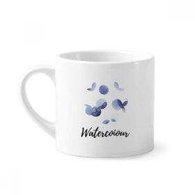 Dıythinker 170 ml Beyaz Halo Soyut Bitkiler Sanat Desenli Mini Kahve Seramik Kupa