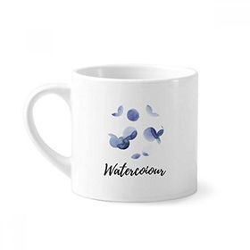 Dıythinker 170 ml Beyaz Halo Soyut Bitkiler Sanat Desenli Mini Kahve Seramik Kupa