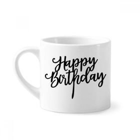 Dıythinker 170 ml Beyaz Happy Birthday Presents Best Wishes Mini Kahve Seramik Kupa