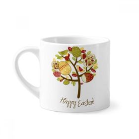 Dıythinker 170 ml Beyaz Happy Easter Din Festival Yumurta Ağacı Mini Kahve Seramik Kupa