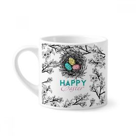 Dıythinker 170 ml Beyaz Happy Easter Din Festival Yumurta Yuvası Mini Kahve Seramik Kupa
