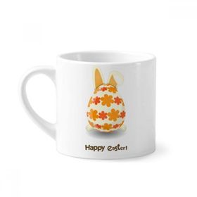 Dıythinker 170 ml Beyaz Happy Easter Din Festivali Tavşan Yumurta Mini Kahve Seramik Kupa