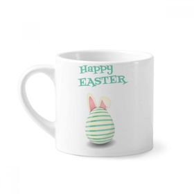 Dıythinker 170 ml Beyaz Happy Easter Din Festivali Yumurta Çizgili Mini Kahve Seramik Kupa