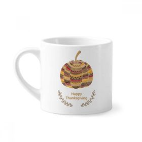 Dıythinker 170 ml Beyaz Happy Şükran Günü Pembe Desenli Mini Kahve Seramik Kupa