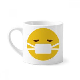 Dıythinker 170 ml Beyaz Hasta Maskesi Sarı Sevimli Online Sohbet Mini Kahve Seramik Kupa