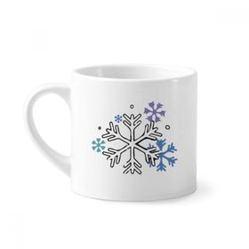 Dıythinker 170 ml Beyaz Hava Kış Kar İllüstrasyon Desen Mini Kahve Seramik Kupa