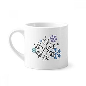 Dıythinker 170 ml Beyaz Hava Kış Kar İllüstrasyon Desen Mini Kahve Seramik Kupa