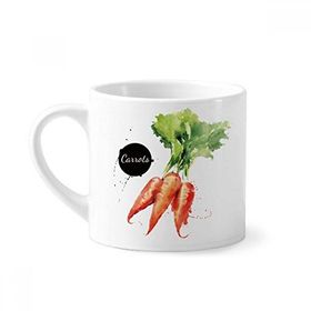 Dıythinker 170 ml Beyaz Havuç Sebze Lezzetli Sağlıklı Suluboya Mini Kahve Seramik Kupa