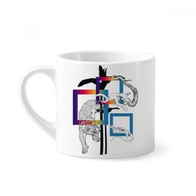 Dıythinker 170 ml Beyaz Hayvan Leopar Kertenkele Yılan Desenli Mini Kahve Seramik Kupa