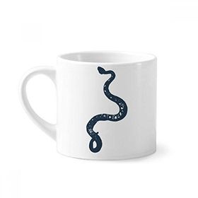 Dıythinker 170 ml Beyaz Hayvan Siyah Yılan Eskiz Desenli Mini Kahve Seramik Kupa
