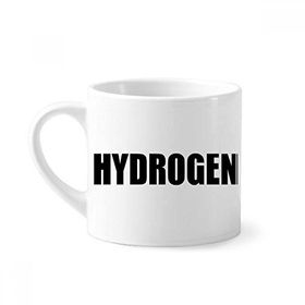 Dıythinker 170 ml Beyaz Hidrojen Element İsim Kimya Mini Kahve Seramik Kupa