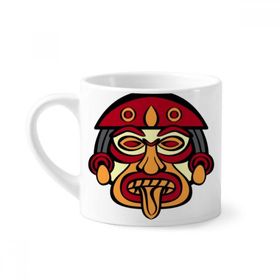 Dıythinker 170 ml Beyaz Hint Soyut Sanat Çizim Totem Kutup Yüzü Mini Kahve Seramik Kupa