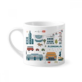 Dıythinker 170 ml Beyaz Hong Kong Değerli Ziyaretçi Şeyler Mini Kahve Seramik Kupa