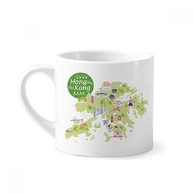 Dıythinker 170 ml Beyaz Hong Kong Haritası Gezegenler Çin Mini Kahve Seramik Kupa