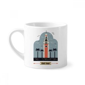 Dıythinker 170 ml Beyaz Hong Kong Saat Kulesi Mini Kahve Seramik Kupa