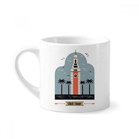 Dıythinker 170 ml Beyaz Hong Kong Saat Kulesi Mini Kahve Seramik Kupa
