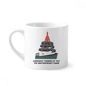 Dıythinker 170 ml Beyaz Hong Kong Tai Po Waterfront Park Mini Kahve Seramik Kupa