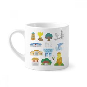 Dıythinker 170 ml Beyaz Hong Kong Turist Çekici Çin Mini Kahve Seramik Kupa