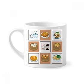 Dıythinker 170 ml Beyaz Hong Kong Yerel Gıda Çin Mini Kahve Seramik Kupa