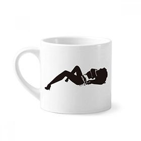 Dıythinker 170 ml Beyaz Hot Girl Girl Gal Silhouette Mini Kahve Seramik Kupa
