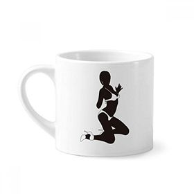 Dıythinker 170 ml Beyaz Hot Women Kneel Bikini Gal Mini Kahve Seramik Kupa