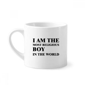 Dıythinker 170 ml Beyaz I Am The Religious Boy Mini Kahve Seramik Kupa