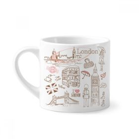 Dıythinker 170 ml Beyaz I Love London Britain Big Ben Otobüs Mini Kahve Seramik Kupa