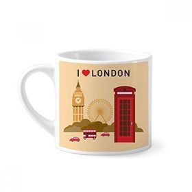 Dıythinker 170 ml Beyaz I Love London UK Posta Ofis Bayrağı Marka Mini Kahve Seramik Kupa