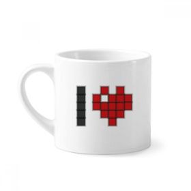 Dıythinker 170 ml Beyaz I Love Valentine's Pixel Mini Kahve Seramik Kupa