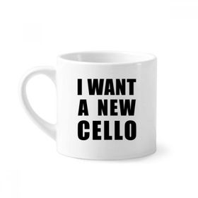Dıythinker 170 ml Beyaz I Want A New Cello Mini Kahve Seramik Kupa