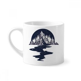 Dıythinker 170 ml Beyaz Iceberg Stream Stars Sanat Desenli Mini Kahve Seramik Kupa