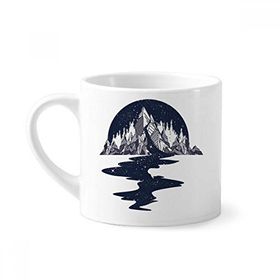 Dıythinker 170 ml Beyaz Iceberg Stream Stars Sanat Desenli Mini Kahve Seramik Kupa