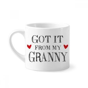 Dıythinker 170 ml Beyaz It From My Granny Grandma Mini Kahve Seramik Kupa