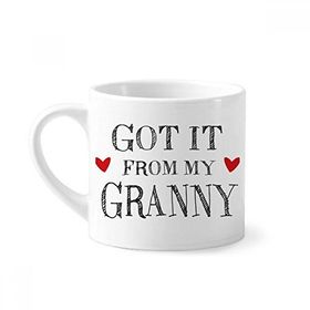 Dıythinker 170 ml Beyaz It From My Granny Grandma Mini Kahve Seramik Kupa