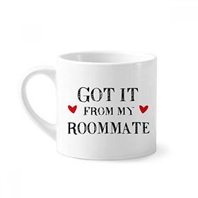 Dıythinker 170 ml Beyaz It From My Roommate Mezuniyet sezonu Mini Kahve Seramik Kupa