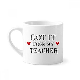 Dıythinker 170 ml Beyaz It From My Teacher Student Mini Kahve Seramik Kupa