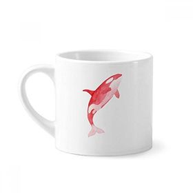 Dıythinker 170 ml Beyaz IUCN Tehlikeli Hayvanlar Kırmızı Katil Balina Mini Kahve Seramik Kupa