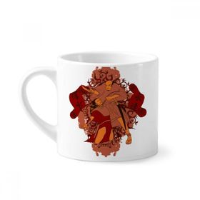 Dıythinker 170 ml Beyaz Japon Afişleri Japon Desenli Mini Kahve Seramik Kupa