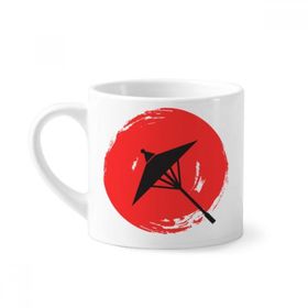 Dıythinker 170 ml Beyaz Japon Fırça Boyama İllüstrasyon Mini Kahve Seramik Kupa