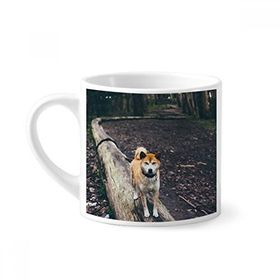 Dıythinker 170 ml Beyaz Japon Köpek Evcil Hayvan Resim Mini Kahve Seramik Kupa