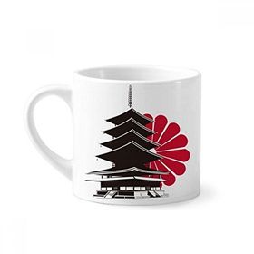 Dıythinker 170 ml Beyaz Japon Krizantem ve Tapınak Mini Kahve Seramik Kupa