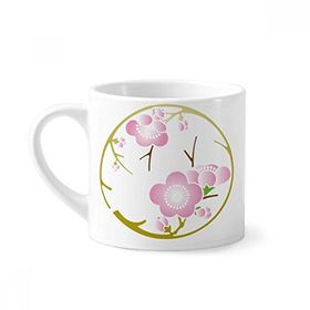 Dıythinker 170 ml Beyaz Japon Kültürü Sevimli Pembe Sakura Mini Kahve Seramik Kupa