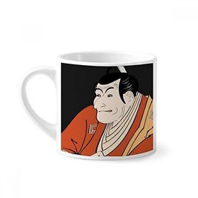 Dıythinker 170 ml Beyaz Japon Tarzı Ukiyoe Erkek Kimono Mini Kahve Seramik Kupa