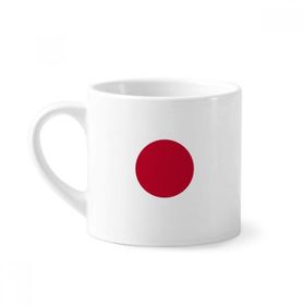 Dıythinker 170 ml Beyaz Japonya Ulusal Bayrağı Asya Ülke Mini Kahve Seramik Kupa