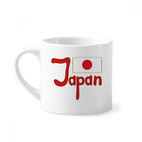 Dıythinker 170 ml Beyaz Japonya Ulusal Bayrağı Kırmızı Desenli Mini Kahve Seramik Kupa