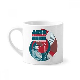 Dıythinker 170 ml Beyaz Jazz Festival Tean Müzik Desenli Mini Kahve Seramik Kupa