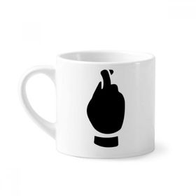 Dıythinker 170 ml Beyaz Jest Silüeti Siyah Desenli Mini Kahve Seramik Kupa