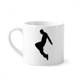 Dıythinker 170 ml Beyaz Jumping Dancer Hip Hop Spor Mini Kahve Seramik Kupa