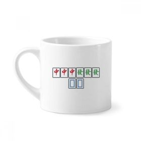 Dıythinker 170 ml Beyaz Junior Three Chiefs Mahjong Fayans Mini Kahve Seramik Kupa